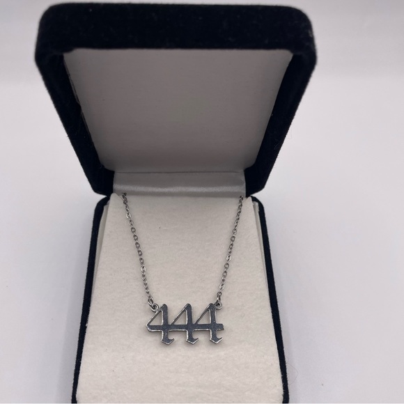 444 Angel Number Necklace | Protection | Silver | 18 inches | Nameplate Signs - Picture 2 of 9